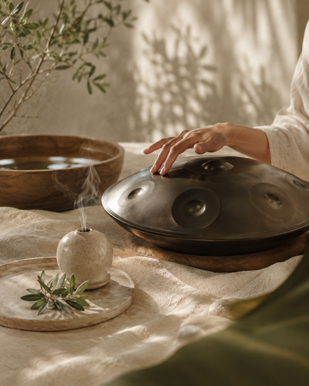 Handpan และกลิ่นหอมในบรรยากาศสงบ